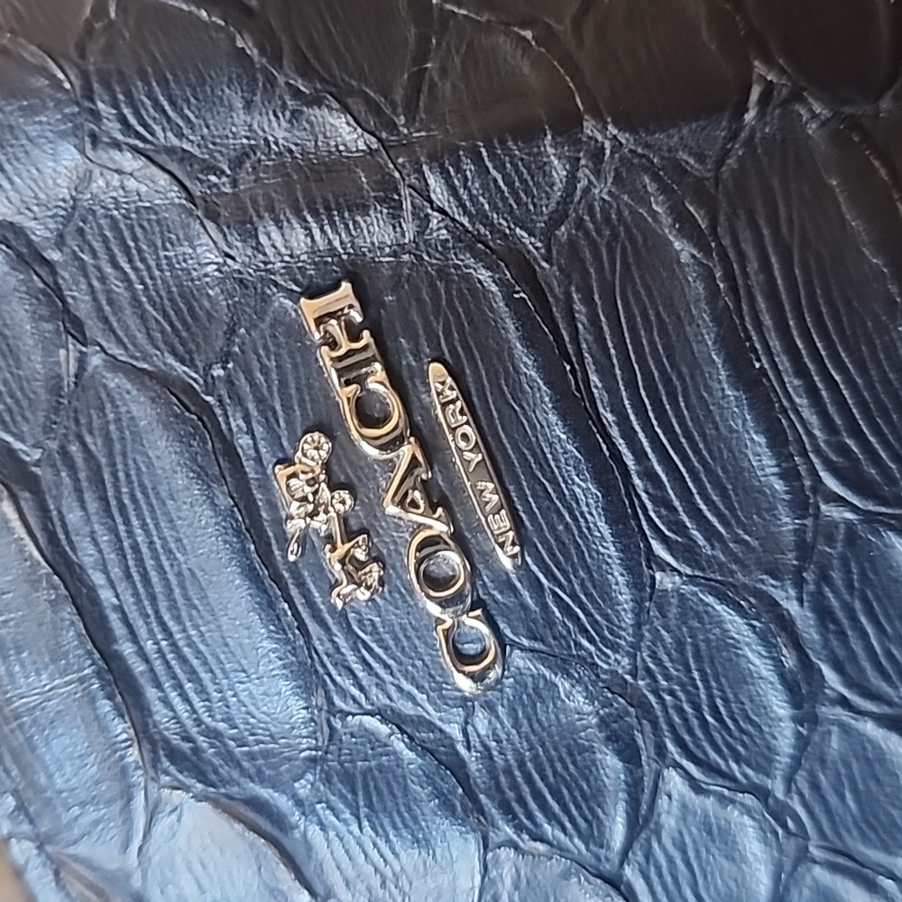 Python Snake Skin Inspired Navy Satchel Shoulder … - image 15